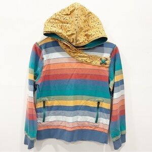 Matilda Jane Colorful Hoodie Sweatshirt Size 14 Striped